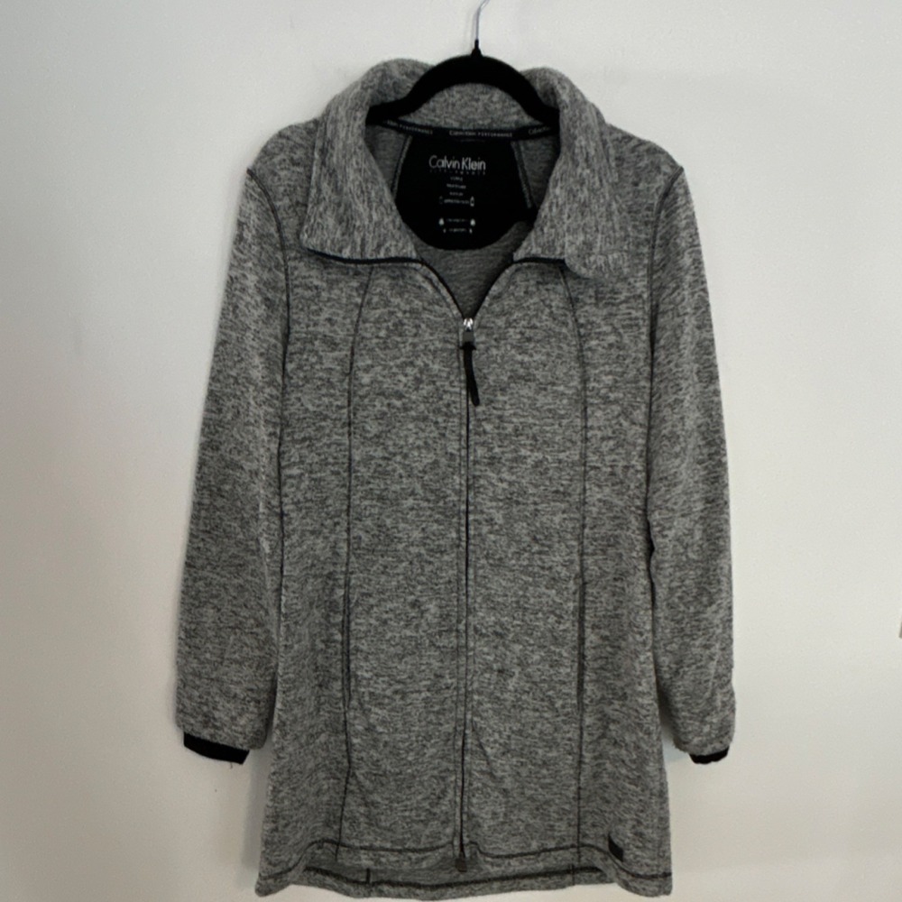 Calvin Klein Performance Women's Full Zip Jacket Gray X Large Long Sleeve